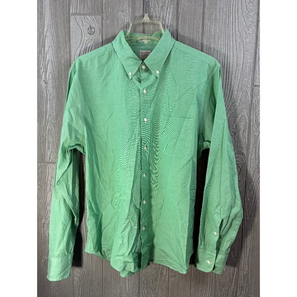 J.Crew Slim Fit Mens L Secret Wash Green Long Sleeve Casual Button Down Shirt